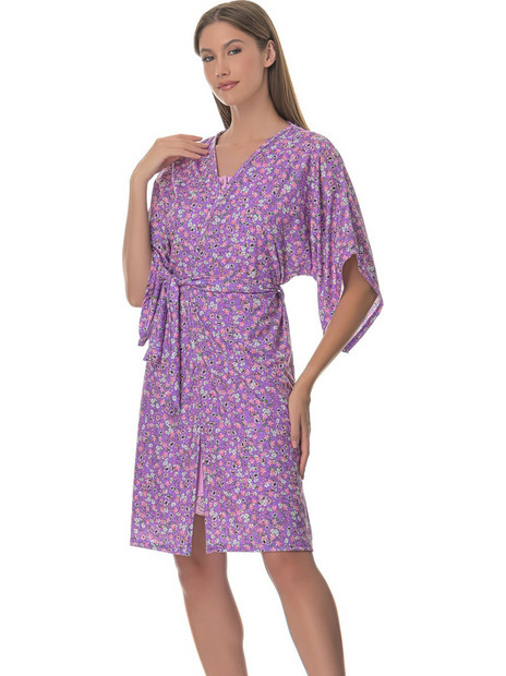 PNN Nightwear Alyssa Ρόμπα Εγκυμοσύνης Καλοκαιρινή Λιλά 0252-0341