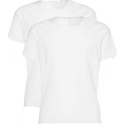 Calvin Klein Κοντομάνικα Ανδρικά Φανελάκια Μάλλινα Σετ 2Pack Λευκά 000NB1088A-100