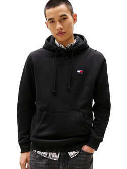 Tommy Jeans Ανδρικό Φούτερ με Κουκούλα & Τσέπες Μαύρο DM0DM23606-BDS