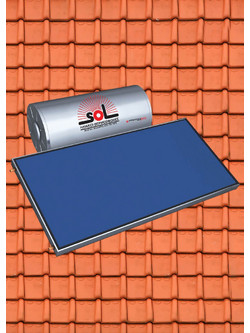 SOL-Violaris EnergyPro Ηλιακός Θερμοσίφωνας 160lt 2m² Glass Διπλής Ενέργειας Χαμηλού Ύψους Κεραμοσκεπής Οριζόντιος