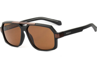 Bobroff BFG0015-C2 Ανδρικά Γυαλιά Ηλίου Aviator Κοκάλινα Μαύρα με Καφέ Φακό