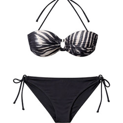 Med Bikini Set Strapless με Ενίσχυση Animal Print Μαύρο Λευκό 5202507-79/520264307-01