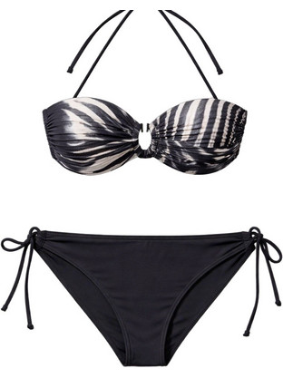 Med Bikini Set Strapless με Ενίσχυση Animal Print Μαύρο Λευκό 5202507-79/520264307-01