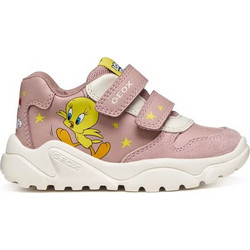 Geox Looney Tunes Παιδικά Sneakers Ροζ Κίτρινα B665QA05422C8014