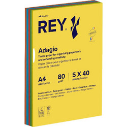 Rey Adagio Mix Intense Χαρτί Α4 80gr/m² 200 Φύλλα Πολύχρωμο