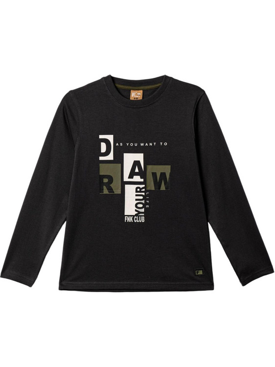 Funky Παιδικό T-Shirt Μακρυμάνικο Ανθρακί 227-106122-2