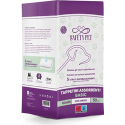 Safety Pet Basic Επιδαπέδιες Πάνες Σκύλου με Αυτοκόλλητα 90x60cm 50τμχ
