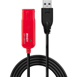 Lindy 42782 Καλώδιο USB-A Male 2.0 to USB-A Female 12m Black Red