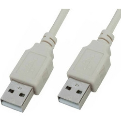 04.001.0182 Καλώδιο USB-A Male 2.0 to USB-A Male 2m Beige 5τμχ