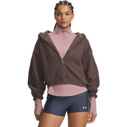 Under Armour Γυναικεία Ζακέτα Φούτερ Κοντή με Κουκούλα και Φερμουάρ Σοκολατί 6017525-200