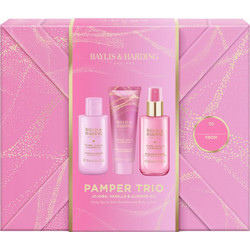 Baylis & Harding Jojoba, Vanilla & Almond Oil Shower Gel 100ml + Body Spray 100ml + Body Milk 50ml