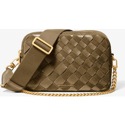 Michael Kors Γυναικεία Τσάντα Χιαστί Δερμάτινη Χακί με Ιμάντα 32F6AYTC6S-282