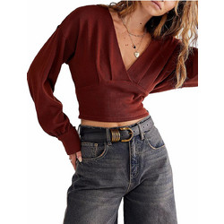 Free People Γυναικείο Χειμερινό Crop Top Μπορντό OB1432895-6600