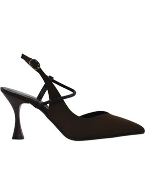 PieDini Γόβες Slingback με Λεπτό Χαμηλό Τακούνι & Στρας Σοκολατί 0611