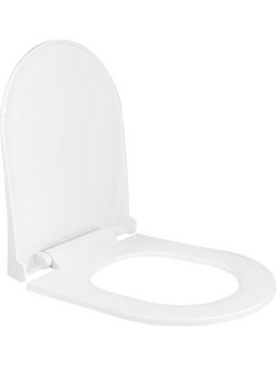 Elvit 0338 Καπάκι Λεκάνης D-Shape Πλαστικό Slim Soft Close Λευκό 44.5x35.6cm 32120