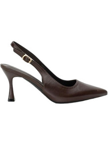 Happy Corner Γόβες Slingback με Λεπτό Ψηλό Τακούνι Σοκολατί HCLL1672