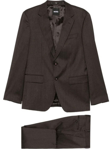 Hugo Boss Ανδρικό Κοστούμι Καλοκαιρινό με Κανονική Εφαρμογή Καφέ 50567237-209