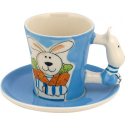 WM Collection Σετ Φλιτζάνια Espresso & Ελληνικού Καφέ Πορσελάνης Πολύχρωμα 125ml 6τμχ N398