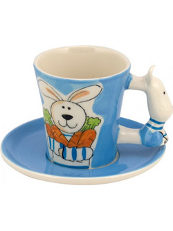 WM Collection Σετ Φλιτζάνια Espresso & Ελληνικού Καφέ Πορσελάνης Πολύχρωμα 125ml 6τμχ N398