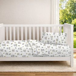Dimcol Foxes 595 Βρεφικό Πάπλωμα Κούνιας 160x120cm Λευκό Γκρι