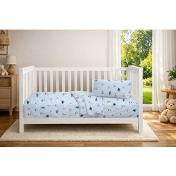 Dimcol Bear's Playtime 591 Βρεφικό Πάπλωμα Κούνιας 160x120cm Γαλάζιο