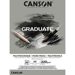 Canson Graduate Grey Μπλοκ Σχεδίου A5 Mixed Media 220gr/m² 30 Φύλλα