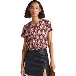 Pepe Jeans Bernetta Γυναικείο Καλοκαιρινό Crop Top Βαμβακερό Μπορντό PL505586-0AA