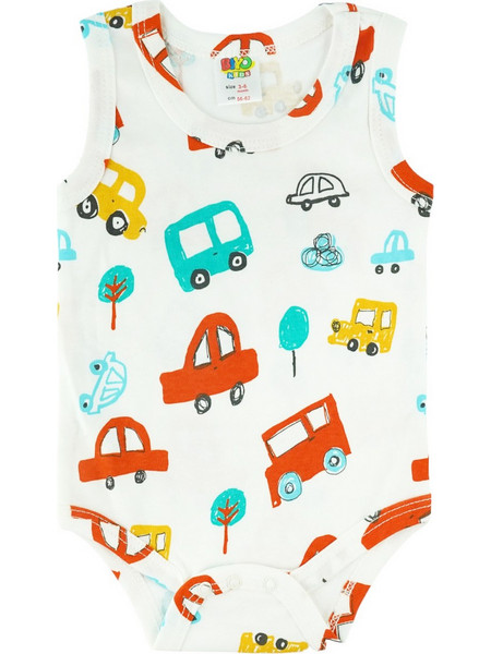 Biyo Kids Traffic Φορμάκι Εσώρουχο Αμάνικo για Αγόρι Λευκό 38707