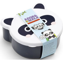 Puckator Adoramals Panda Πλαστικό Παιδικό Σετ Δοχείο Φαγητού Λευκό Μαύρο