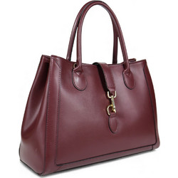 Passaggio Leather Γυναικεία Τσάντα Χειρός Δερμάτινη Μπορντό 5425-KR-06