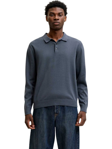 Jack & Jones Ανδρική Μπλούζα Polo Μακρυμάνικη Πετρόλ 12298384