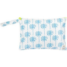 Bleecker & Love Palm Γυναικείο Νεσεσέρ Αδιάβροχο 35x1x25cm Λευκό Γαλάζιο