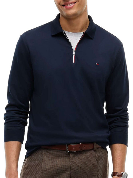 Tommy Hilfiger Ανδρική Μπλούζα Polo Μακρυμάνικη Navy Μπλε MW0MW44820-DW5