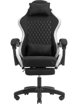 Mars Gaming MGC-X Καρέκλα Gaming Υφασμάτινη με Υποπόδιο Μαύρη Λευκή AC-886O57