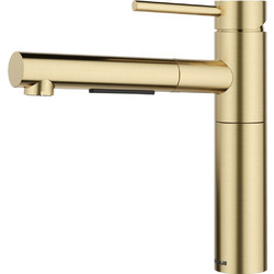 Blanco Alta-S II 527554 Μπαταρία Κουζίνας Πάγκου Διπλής Παροχής Ανάμεικτη με Ντουζ Χρυσή