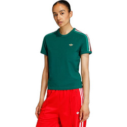 Adidas 3-Stripes Slim Γυναικείο Αθλητικό T-Shirt Κυπαρισσί KE9384