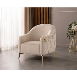 All4Home Πολυθρόνα Βελούδινη Μπεζ 2770000725