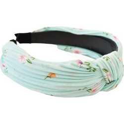 Στέκα Μαλλιών Υφασμάτινη Κόμπος Floral Πράσινο Mint 64625-39