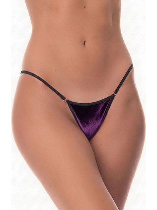 Milena By Paris Γυναικείο Sexy String με Δαντέλα Μπορντό 6840