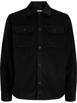 Jack & Jones Ανδρικό Πουκάμισο Κοτλέ Μακρυμάνικο Κανονική Γραμμή Μαύρο 12298657