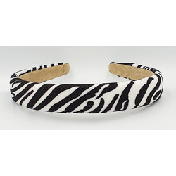 RO Accessories 14-0139 Στέκα Μαλλιών Υφασμάτινη Animal Print Μαύρη