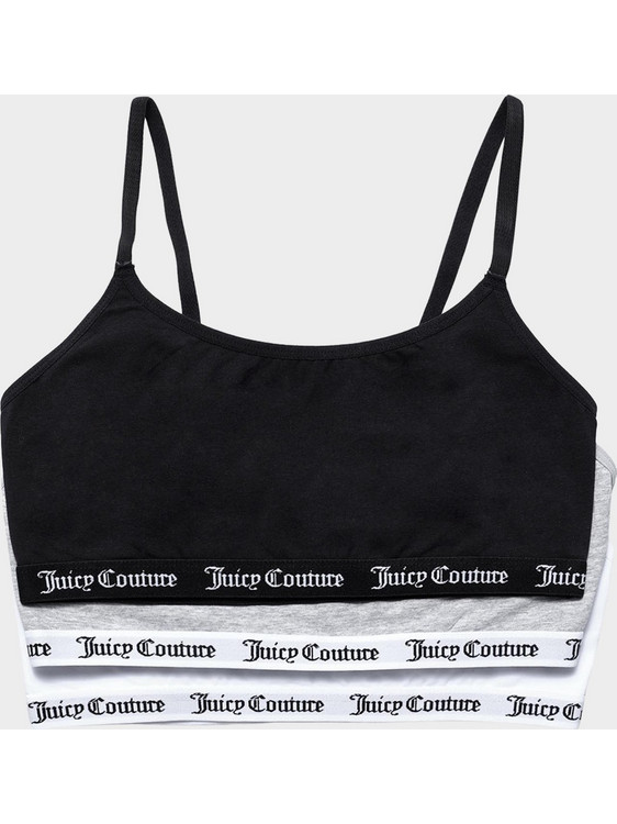 Juicy Couture Μπουστάκι χωρίς Μπανέλα Μαύρο Λευκό Γκρι JCTBT126956-1011