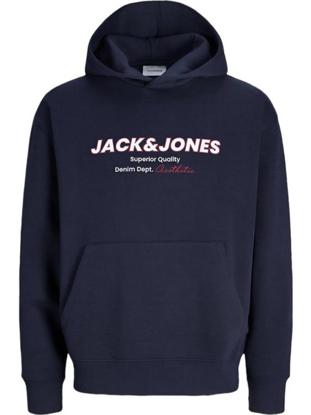 Jack & Jones Ανδρικό Φούτερ με Κουκούλα & Τσέπες Navy Μπλε 12298471
