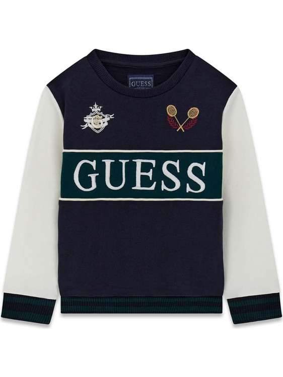 Guess Παιδικό Φούτερ Navy Μπλε Λευκό N6YQ08K4101-G7V2