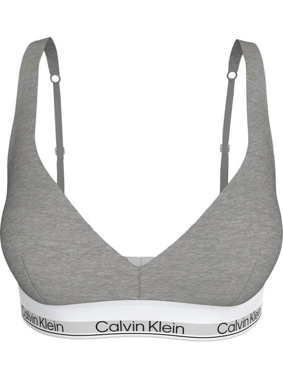Calvin Klein Σουτιέν Τριγωνάκι Push Up χωρίς Μπανέλα Γκρι LV00QF8990