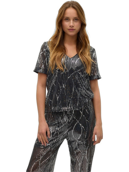 Vero Moda Γυναικείο Χειμερινό Top με Παγιέτες Μαύρο 10319014