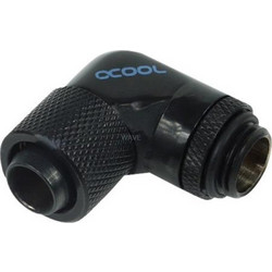 ALPHACOOL HF 13/10 FITTING 90 ROTATABLE G1 / 4, COMPOUND BLACK