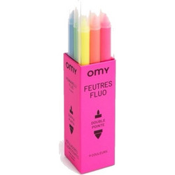 Omy Fluo Duo Μαρκαδόροι Ζωγραφικής Σετ 9 Χρώματα