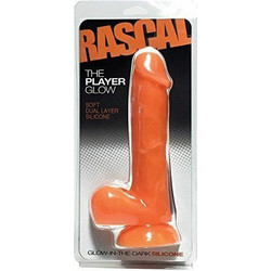 Rascal The Player Glow Ρεαλιστικό Dildo με Βεντούζα & Όρχεις 17cm Πορτοκαλί