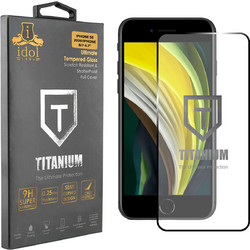 Idol 1991 Titanium 0.25mm Semi Curved Full Glue Tempered Glass Black (iPhone SE 2020 / 8 / 7)